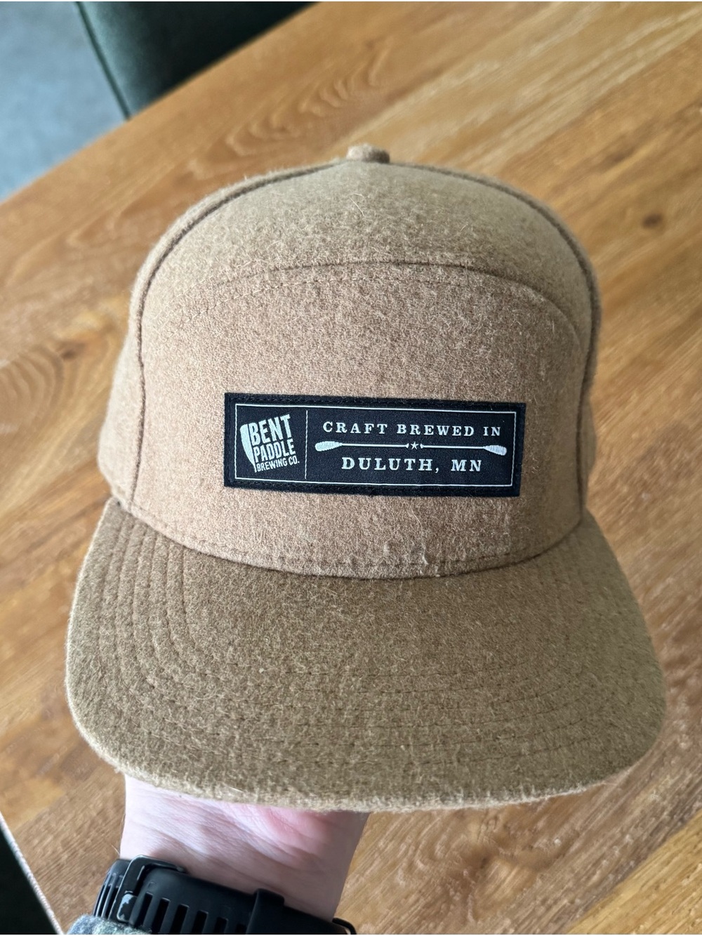 Bent Paddle Tan Wool - Six Panel Snapback
